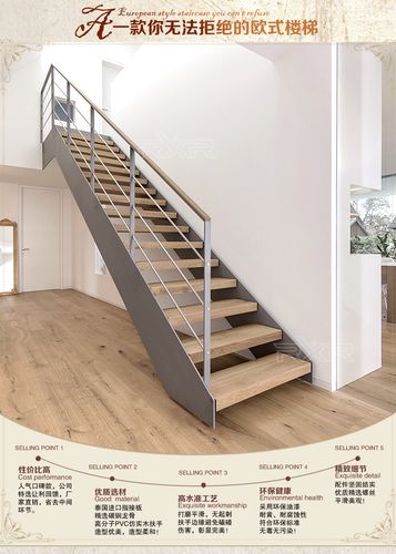 rxr钢木室内整体旋转复式楼梯阁楼diy实木楼梯实木踏步板厂家定做