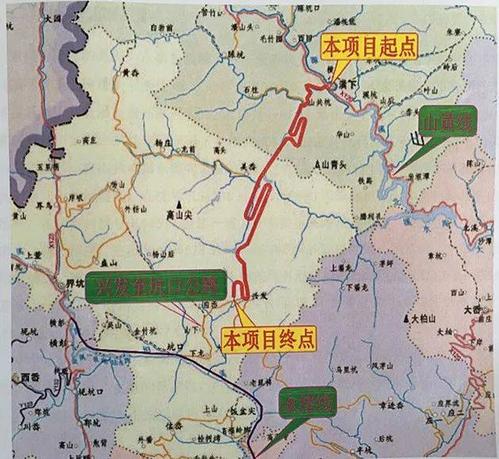 村,坑口村,终于界坑乡兴发村,与兴发至永缙线现有道路相接,路线全长