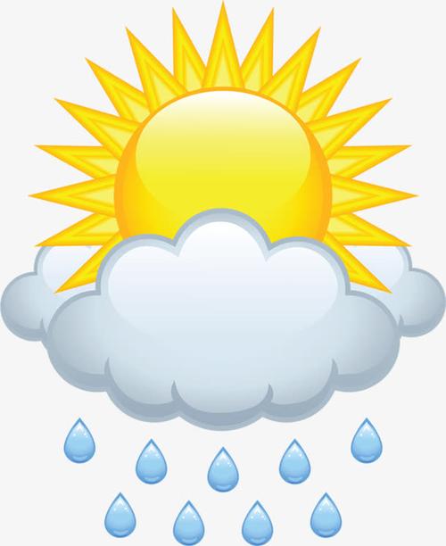 多云太阳雨素材免抠图像