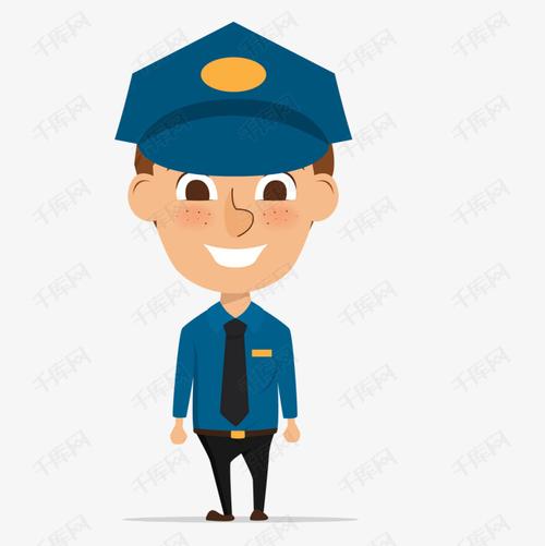 卡通手绘保安矢量图
