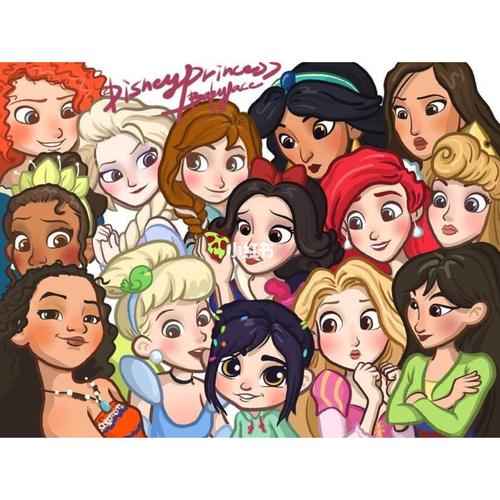 【迪士尼公主全家福】马克笔手绘 详细步骤_马克笔_上色_迪士尼公主