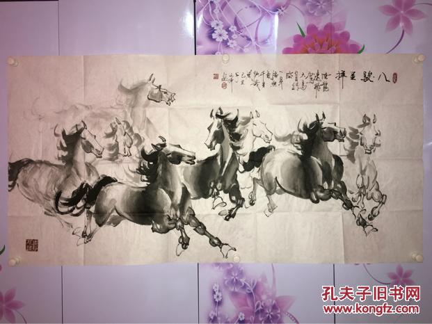 著名画家-路文仲精品绘画骏马图-保真.