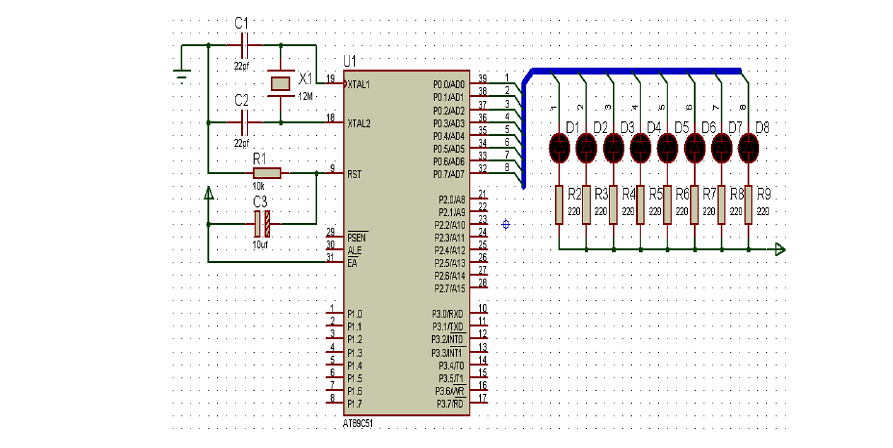 流水灯电路图 2,程序流程图如下. 第1页