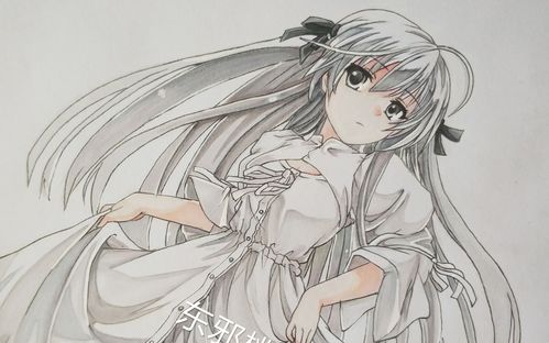 【马克笔手绘】临摹春日野穹,缘之空,穹妹,穹.