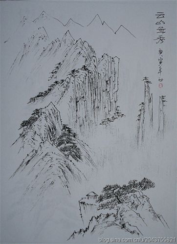 [转载]王英华钢笔山水画