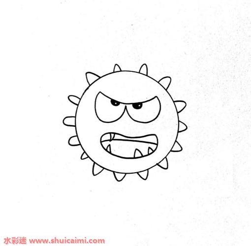 病毒怎么画病毒简笔画彩色