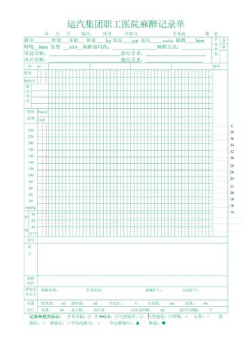 麻醉记录单模板