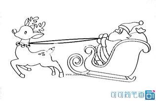 圣诞老人雪橇简笔画