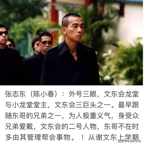 张志东(陈小春):外号三眼,文东会龙堂与小龙堂堂主,文东会三巨头之一