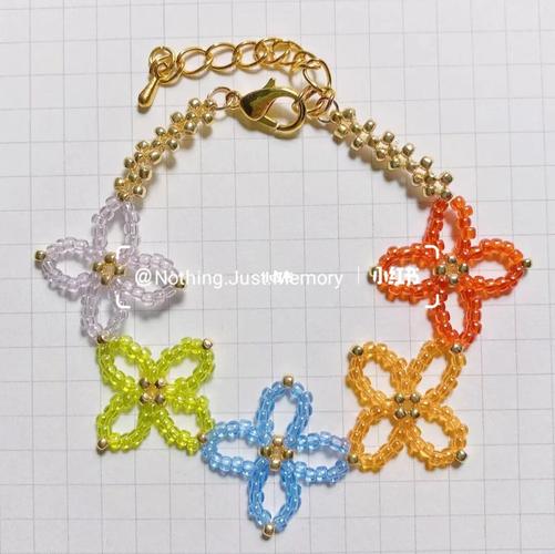 串珠手链教程‖四瓣花图解教程_教程_串珠_手链_手工制作_串珠教程