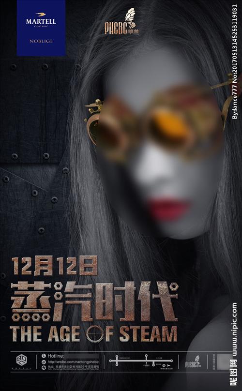 蒸汽时代复古工业派对海报图片