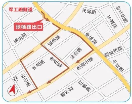 【交通】杨高中路中环立交改造明晚开工,绕行示意图在此!