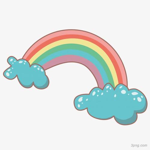 卡通彩虹png素材透明免抠图片-卡通手绘