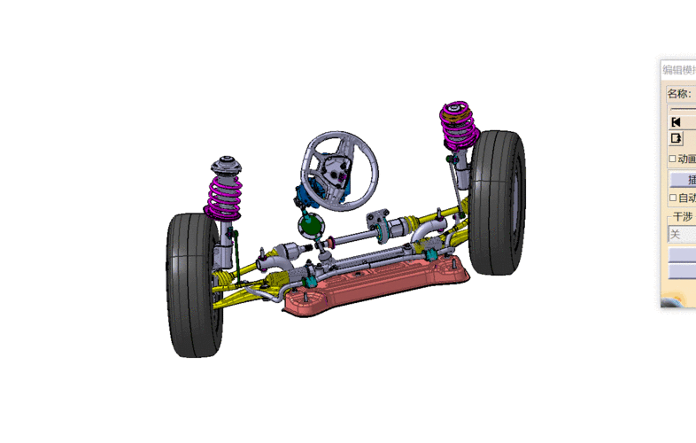 轿车前车轮及转向系统dmu运动模型