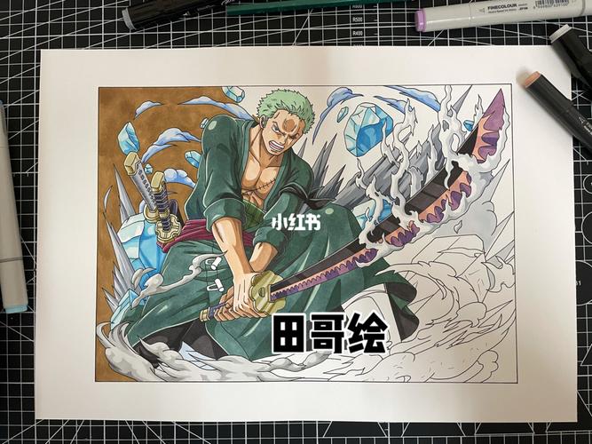 马克笔手绘,海贼王索隆_海贼王_马克笔_手绘_上色_文化_绘画