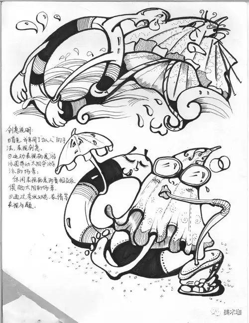 20162003北服创意速写考题全高分卷