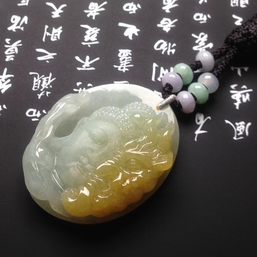 糯冰种黄翡一念之间挂件翡翠