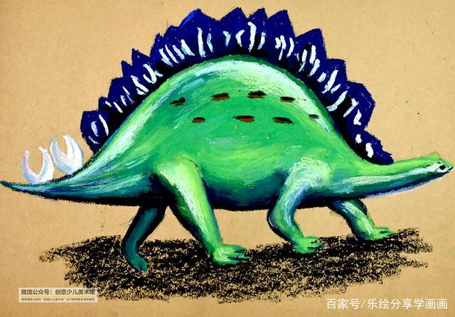 儿童画教程|油画棒这样画太有趣——重回恐龙时代!