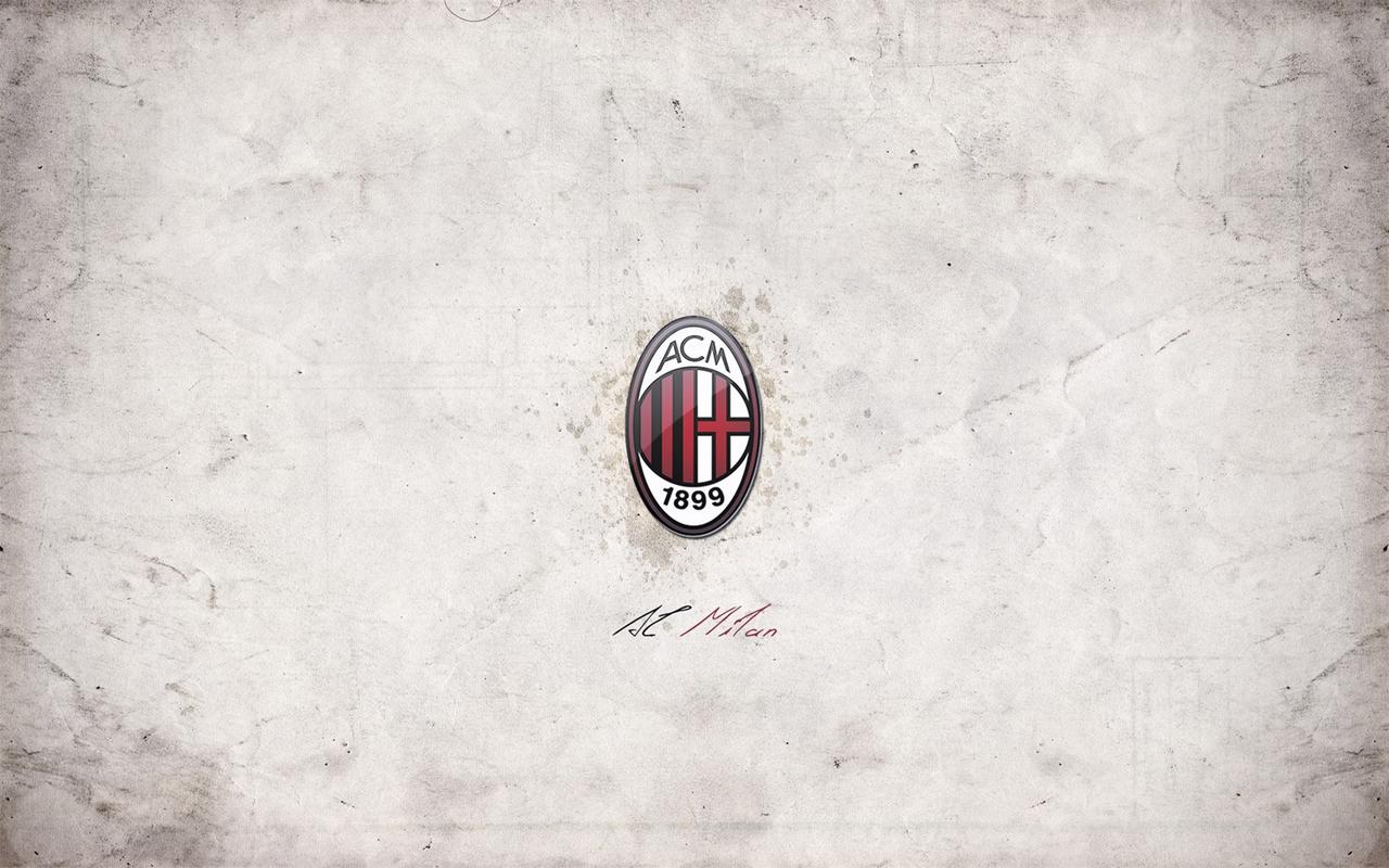 极简设计ac米兰足球俱乐部队徽高清特写桌面壁纸