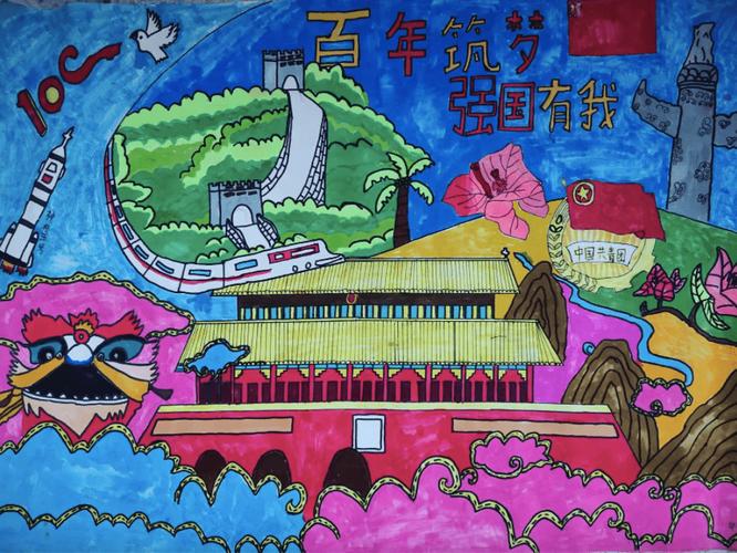 百年筑梦强国有我主题青少年绘画作品展示