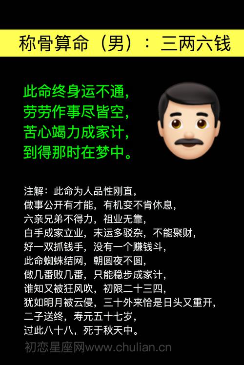 3两6钱是什么命三两六钱男命女命详解