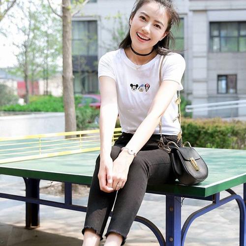 2020高圆圆明星同款acag高腰牛仔裤九分修身显瘦牛仔裤