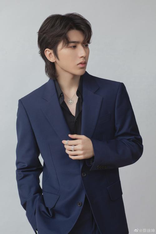 蔡徐坤蓝色西服造型