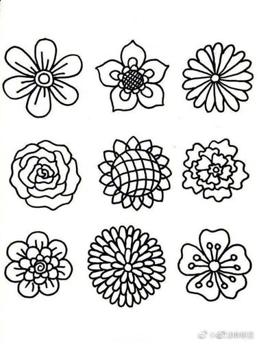 花朵简笔画手绘手帐素材,有需要的就拿去吧!