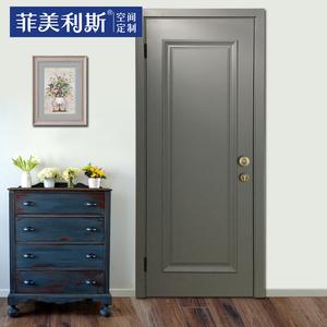 菲美利斯木门彩色实木扣线门地中海美式欧式灰色卧室门花园洋房门