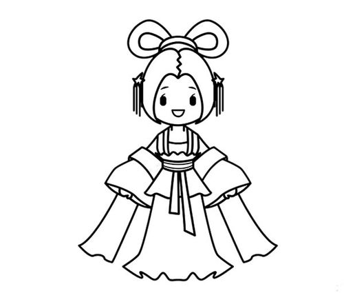 貂蝉简笔画彩色画法貂蝉简笔画步骤图解教程