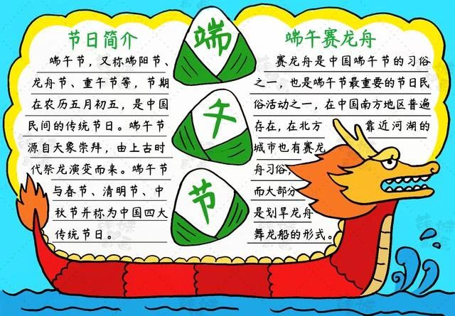 端午节手抄报题目推荐: 《屈原的故事》,《端午食粽习俗》,《记忆中