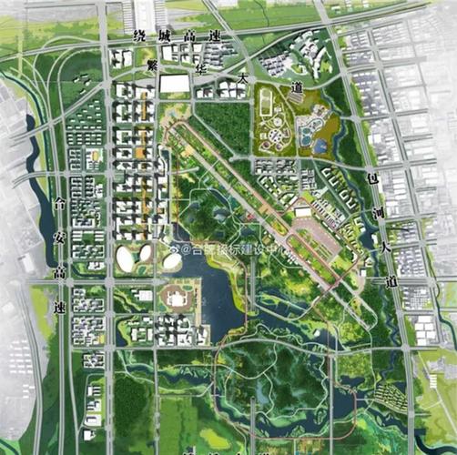 合肥中央公园规划鸟瞰图