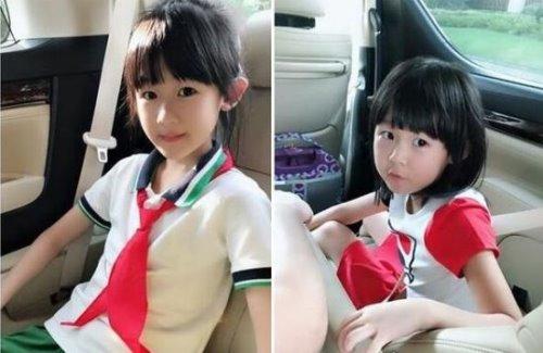 陆毅女儿陆雨萱校服照曝光妥妥大长腿美女一家子腿精
