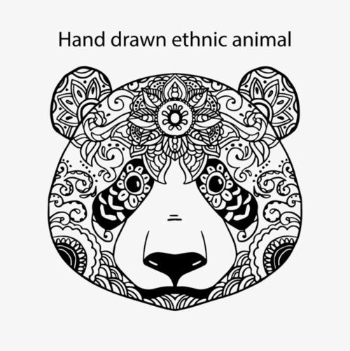 高清 矢量图 花纹熊猫