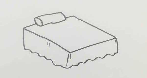 每天学一幅简笔画--卧室简笔画彩色画法步骤图片