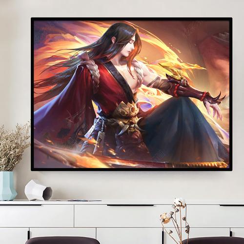 5d钻石画橘右京王者荣耀修罗动漫卡通贴砖石绣diy点钻十字绣带框