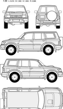 简笔画奔驰越野车 简笔画图片大全-蒲城教育文学网