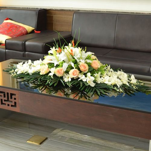 会议室假花摆件仿真网红布置演讲讲台摆花办公桌仿真花