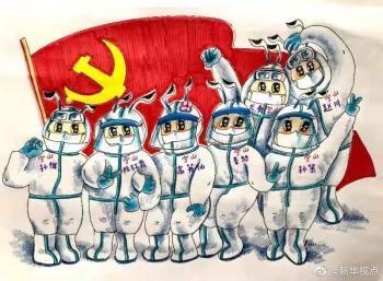 漫画记录抗疫丨可可爱爱!一笔一画,致敬大白