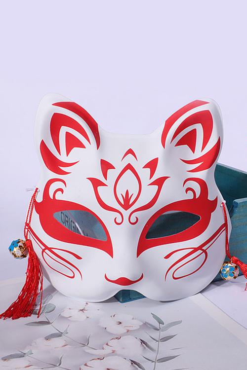 狐狸面具半脸古风日式萤火之森二次元动漫抖音同款万圣节道具