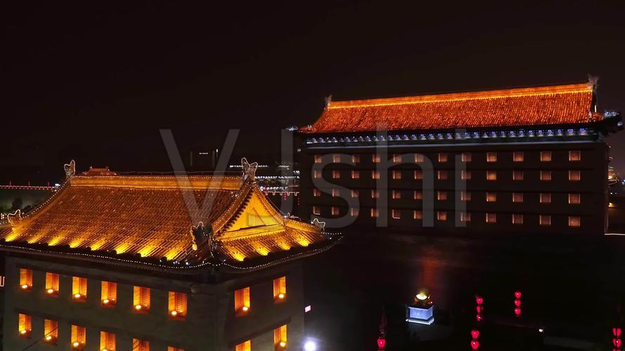 西安永宁门城墙夜景_2704x1520_高清视频素材下载(编号:4919922)_实拍