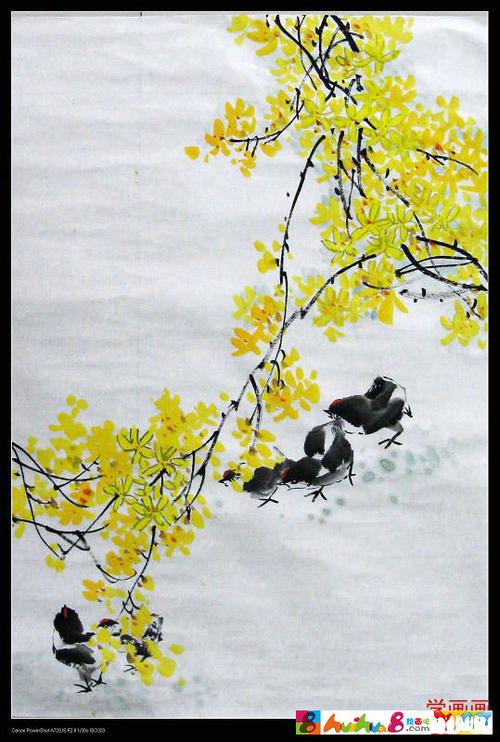 中国国画迎春花图片大全