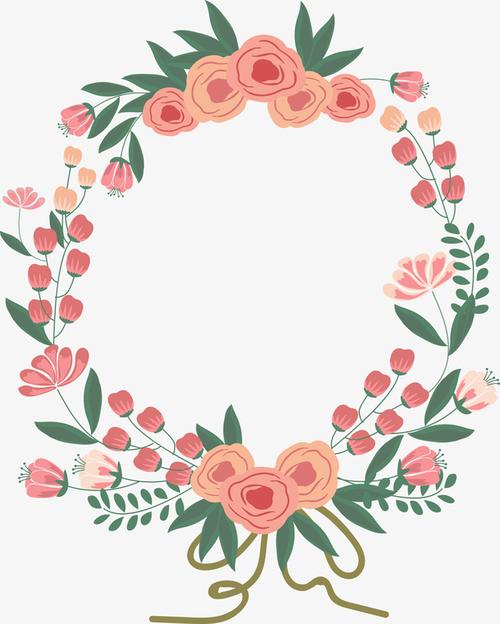 粉色清新花圈免抠素材免费下载_觅元素51yuansu.com