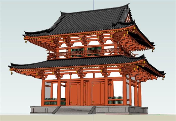 古建塔楼寺庙建筑设计su模型[原创]