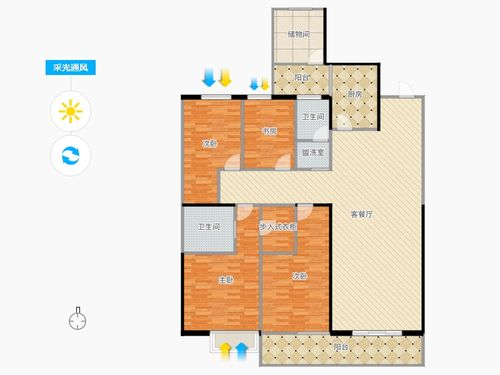 中国户型大全 昆明 时代俊园 4室4厅2卫1厨 130㎡及以上