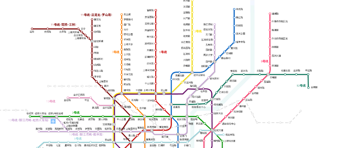 2014上海地铁线路图(示意图高清版)