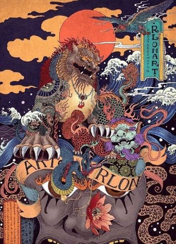 精美浮世绘风格插画.