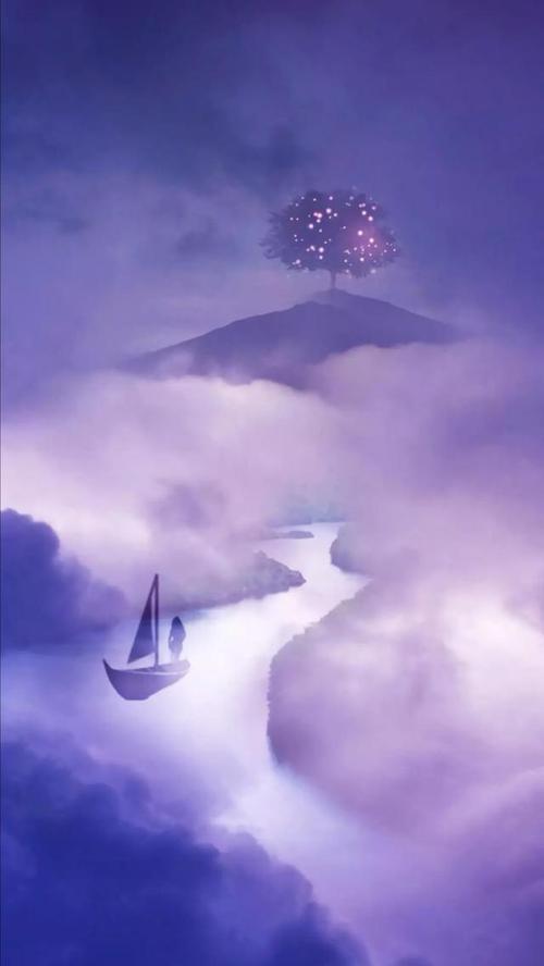 梦幻紫色背景手机高清壁纸