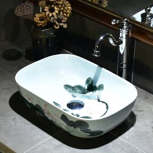 地中海复古台上盆椭圆形美式洗手盆艺术盆面盆卫生间洗脸盆洗手台