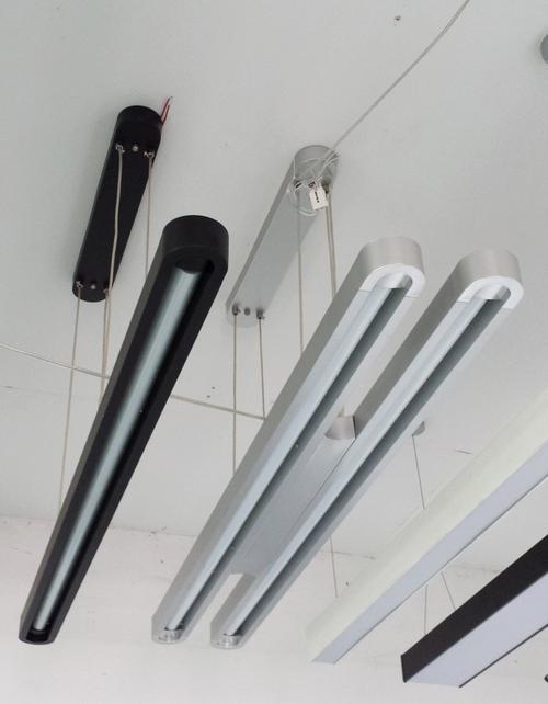 led办公照明吊灯吊\圆头单管双排长条形办公灯具\t5吊线灯